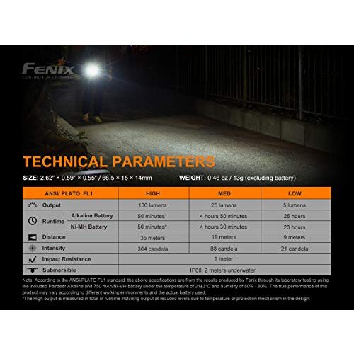 Fenix-Taschenlampe fenix E01 V2.0 100 Lumen Schlüsselanhänger