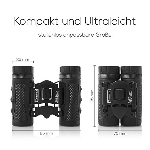 Fernglas 8×25 ZIRBITZ ® HD, klein, kompakt, Taschenformat