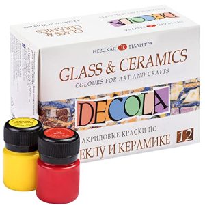 Glasfarbe Decola, Porzellan Farben Set 12x20ml Permanente Farbe
