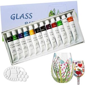 Glasfarbe Magicdo 12 Farben mit Palette, professionelles Set
