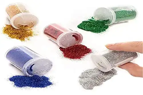 Glitter Baker Ross AR716 Ross Glitzer-Streuer für Kinder 5 Stück
