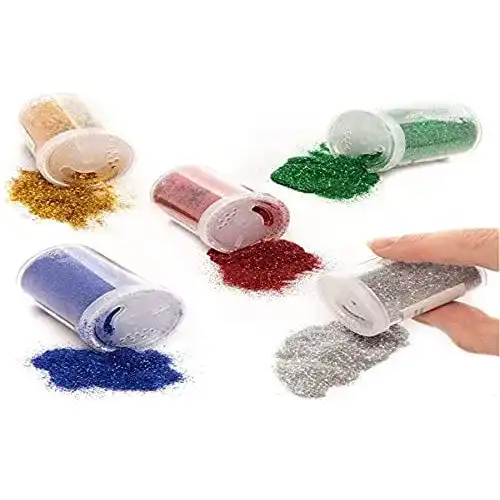 Glitter Baker Ross AR716 Ross Glitzer-Streuer für Kinder 5 Stück