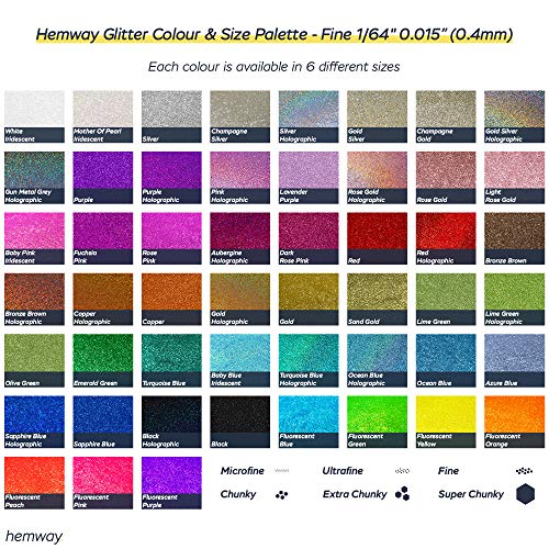 Glitter Hemway Craft 100g 3,5 Unzen FINE 1/64″ 0,015″ 0.4MM