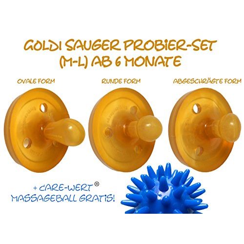 GOLDI-Schnuller Goldi Sauger Probierset M-L + Care-Wert ®