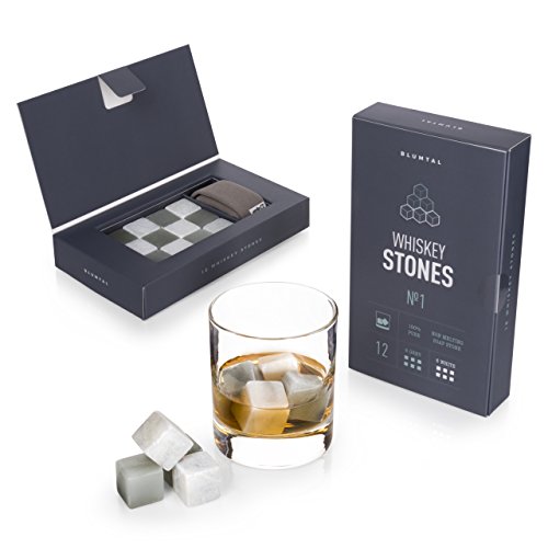 Granit-Eiswürfel Blumtal Whisky Steine aus Speckstein, 12 Stück