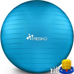 Gymnastikball 75 cm TRESKO mit GRATIS Übungsposter