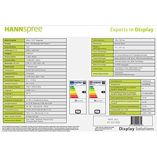 Hannspree-Monitor Hannspree HS329PQB, 1, 5″, LED-Monitor