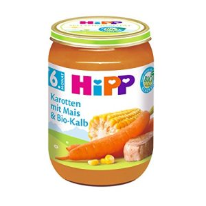 Hipp-Babynahrung HiPP Karotten mit Mais und Bio-Kalb, 6er Pack