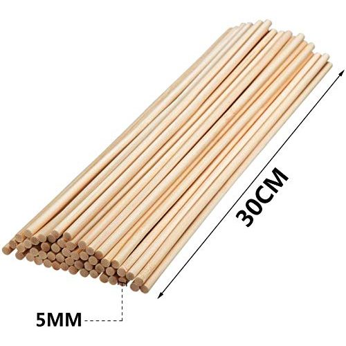 Holzstäbchen AUSYDE Bambusstäbe zum Basteln 30cm, 55 Stück