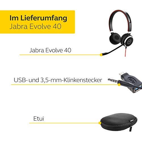 Jabra-Headset Jabra Evolve 40 MS Stereo Headset USB-Kabel