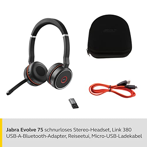 Jabra-Headset Jabra Evolve 75 UC Wireless Stereo On-Ear Headset