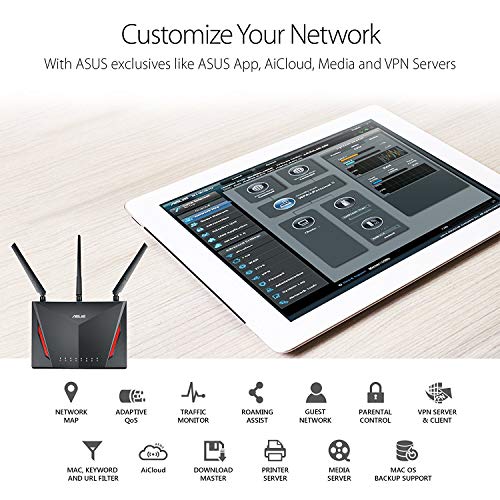 Kabelrouter ASUS RT-AC86U Home Office Router, Ai Mesh WLAN