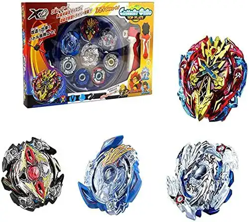 Kampfkreisel Funmo Burst, 4 Stück Speed Gyro Set mit 1 Launcher