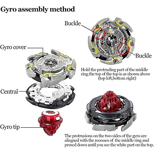 Kampfkreisel Funmo Set, 4 Stück Gyro Burst Starter Set 4D Fusion