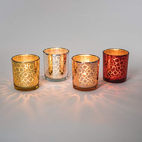 Kerzenglas Flanacom Teelicht-Gläser Set aus Glas inkl. Teelichter