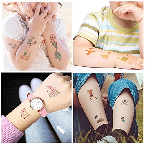 Kindertattoos Kaderas 40 Blätter Temporäre Tattoos für Kinder