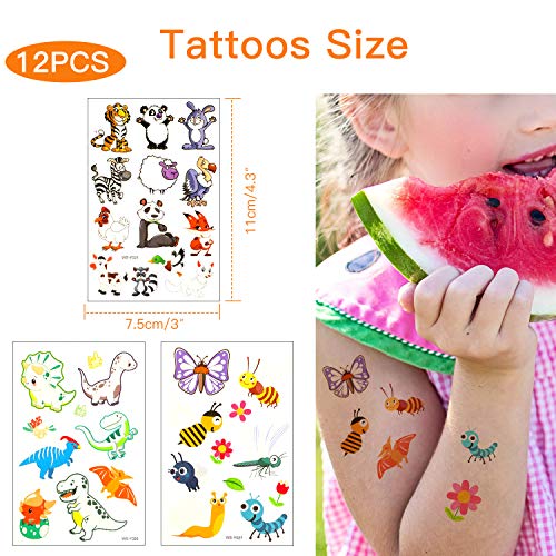 Kindertattoos Qpout Temporäre Tattoos für Kinder, 135 Stück
