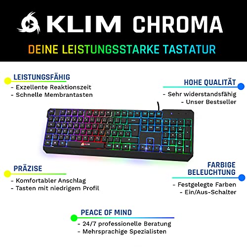 Klim-Tastatur KLIM Chroma Gaming Tastatur QWERTZ DEUTSCH