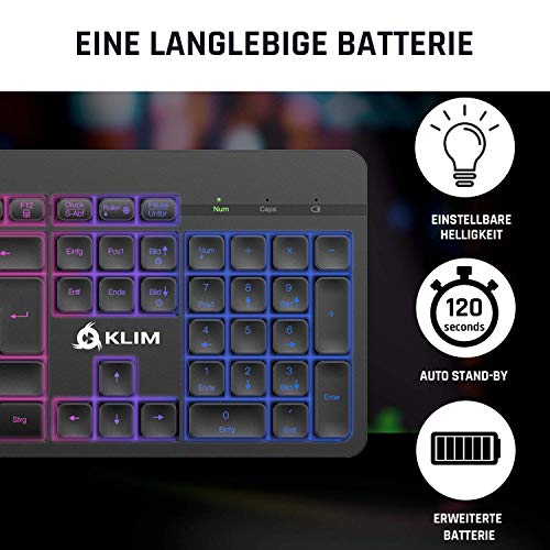 Klim-Tastatur KLIM Light V2 Tastatur Kabellos QWERTZ + flach