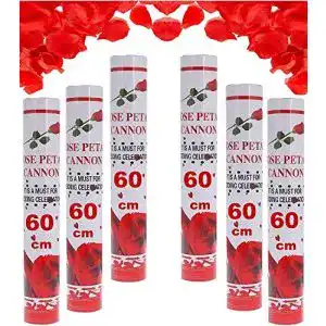 Konfettikanone Partyjoker 10 Hochzeit mit Rosenblätter 60cm