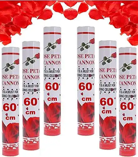 Konfettikanone Partyjoker 10 Hochzeit mit Rosenblätter 60cm