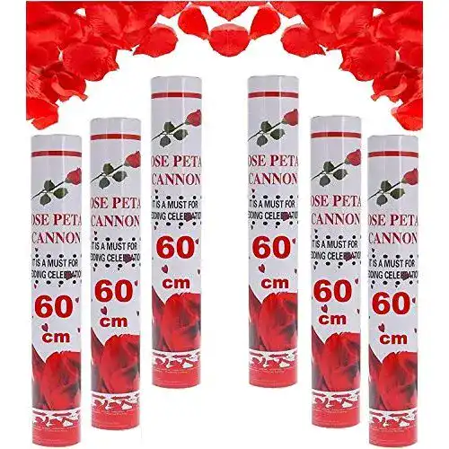 Konfettikanone Partyjoker 10 Hochzeit mit Rosenblätter 60cm