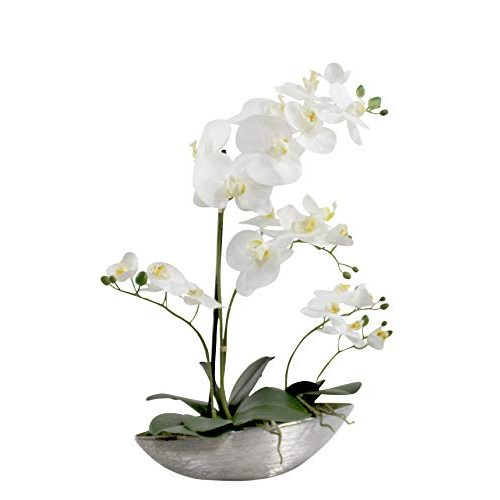 Künstliche Orchidee DARO DEKO glänzend und weiße Blüten 53cm