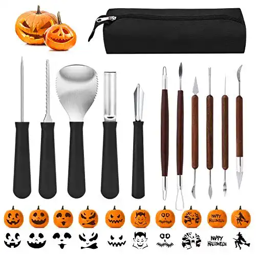 Kürbis-Schnitzset Ohuhu Halloween Kürbis Schnitzset, 21 Stück