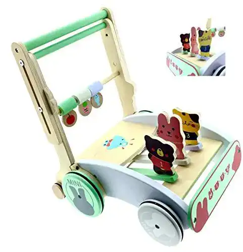Lauflernwagen mit Bremse RB&G Lauflernwagen aus Holz