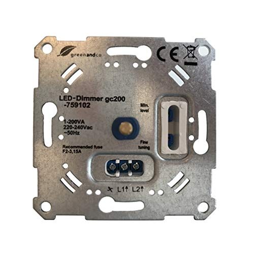 LED-Dimmer GreenAndCo ® gc-200 Unterputz, 1-200 Watt