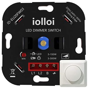 LED-Dimmer iolloi Schalter, Drehdimmer Unterputz Dimmschalter