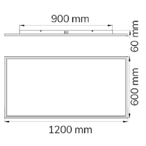 LED-Panel (120×60) WOFI Deckenleuchte, Aluminium, Integriert