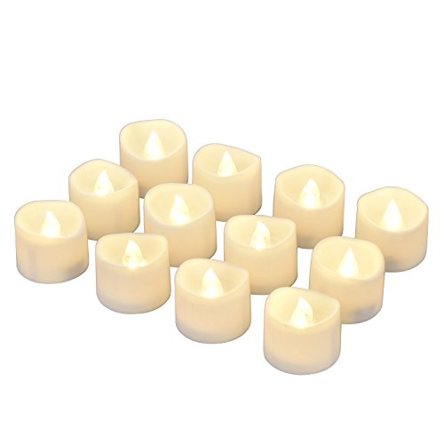 LED-Teelicht eLander LED Kerzen, mit Timer, 12 Stück, Warm-weiß