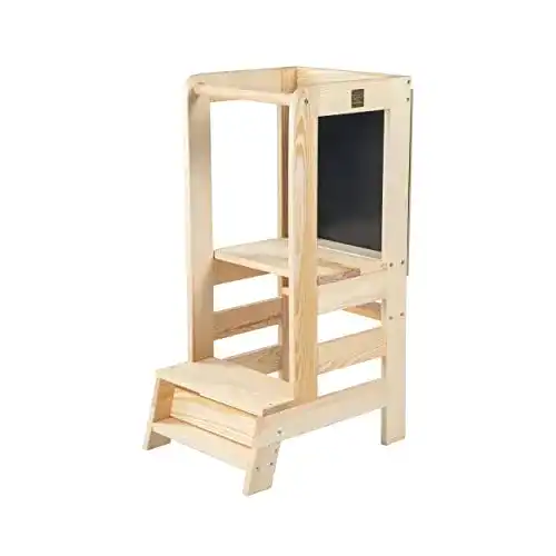 Lernturm MEOWBABY für Baby Kinder Trittschemel mit Tafel