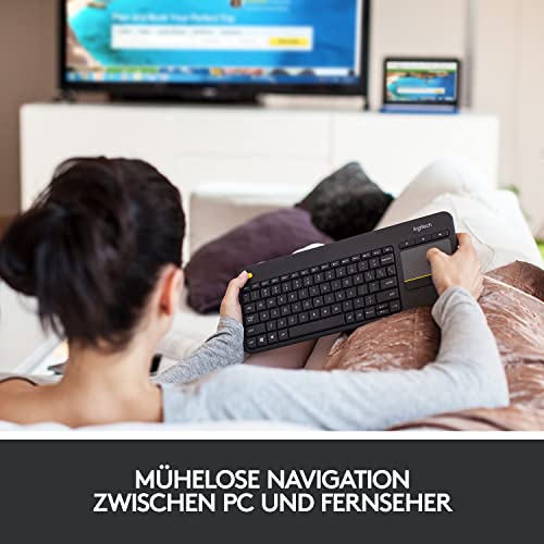 Logitech-Tastatur Logitech K400 Plus Kabellose Touch-TV-Tastatur