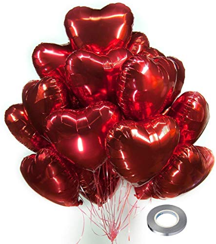 Die beste luftballons cozofluv 25 stueck 18 zoll rot herzballons folie Bestsleller kaufen