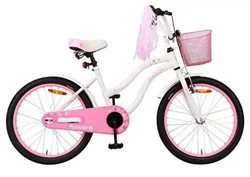 Mädchenfahrrad AMIGO Flower Kinderfahrrad für Mädchen 20 Zoll