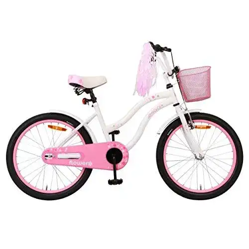 Mädchenfahrrad AMIGO Flower Kinderfahrrad für Mädchen 20 Zoll