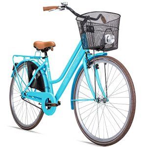 Ragazza bike climber Amsterdam, cestino, luce per bici