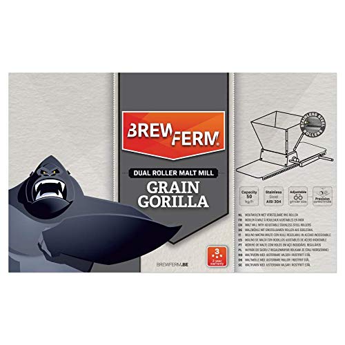 Malzmühle Brouwland Brewferm Grain Gorilla, RVS, Grau, 5 Liter