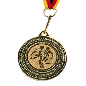 Medaille pokal-fabrik.de 10 Stück Fussball aus Metall mit Band
