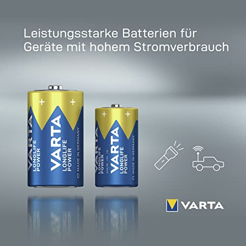 Mono-Batterie Varta Longlife Power D Mono LR20 Batterie, 4er