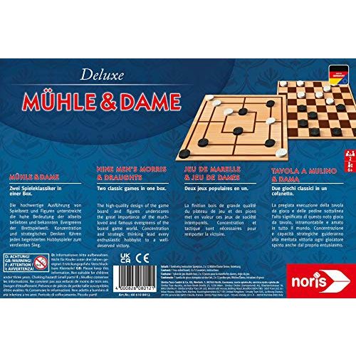 Mühle-Spiel Noris 606108012 Deluxe Mühle und Dame