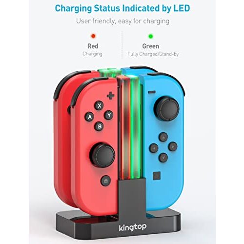 Nintendo-Switch-Controller-Ladestation KINGTOP 4 in 1 Ladegerät