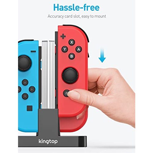 Nintendo-Switch-Controller-Ladestation KINGTOP 4 in 1 Ladegerät