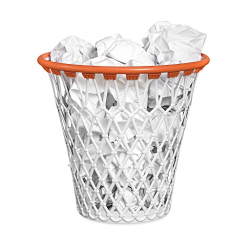 Papierkorb balvi, Basket, Look eines Basketballkorbs, weiß