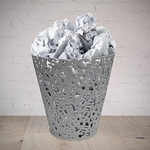 Papierkorb balvi Letters Farbe grau Kunststoff 30 cm