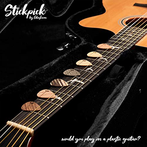 Plektrum Stickpick, Set mit 7 flexiblen Gitarrenplektren, Echtholz