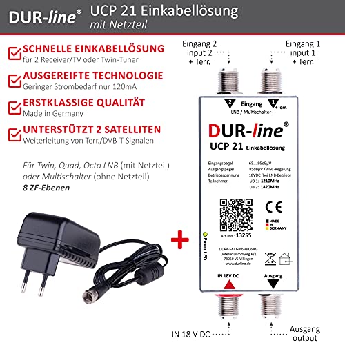 Quad-LNB-Multischalter DUR-line UCP 21 Set, SAT SCR Einkabel