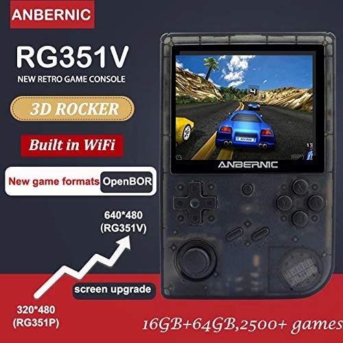Retro-Spielekonsole Whatsko Anbernic RG351V Handheld, WIFI